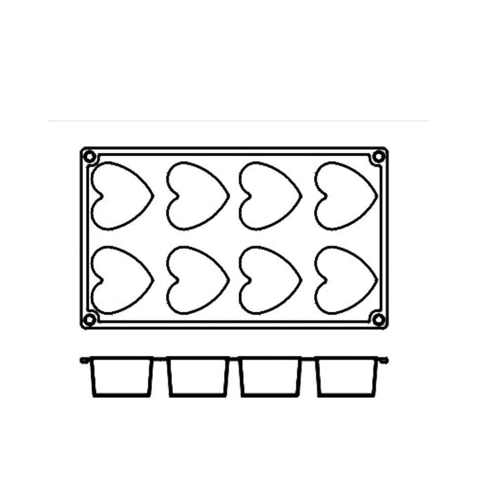 Bakvorm in siliconen, hart, 8 stuks - Pavoni Bakvorm in siliconen, hart, 8 stuks - Pavoni