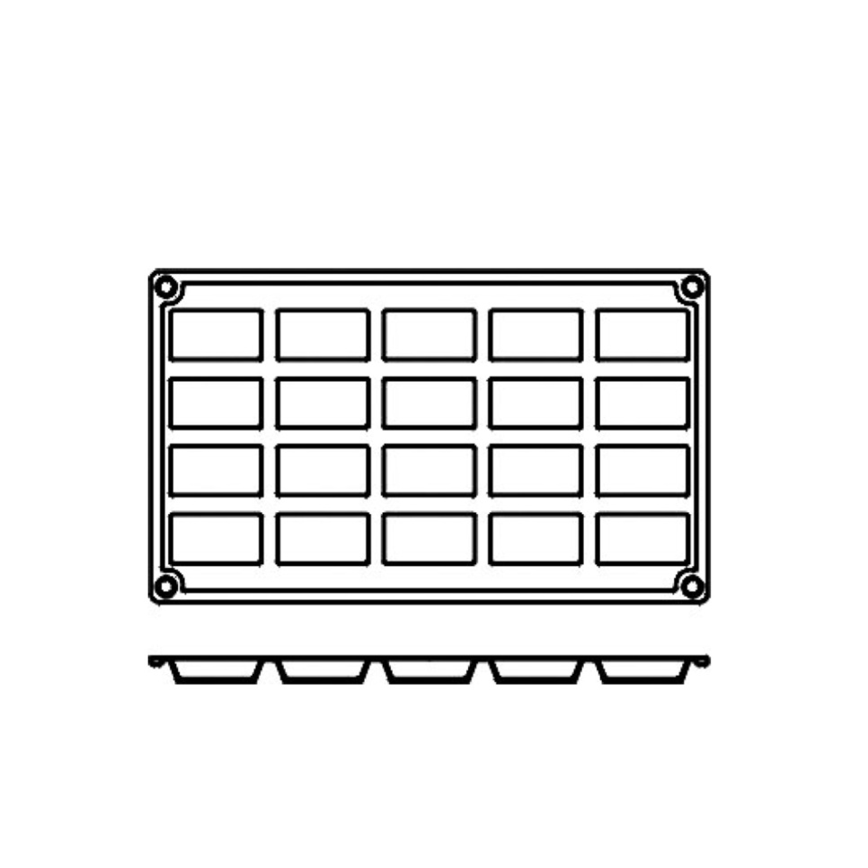 Bakvorm in siliconen, rechthoek, 20 stuks - Pavoni Bakvorm in siliconen, rechthoek, 20 stuks - Pavoni