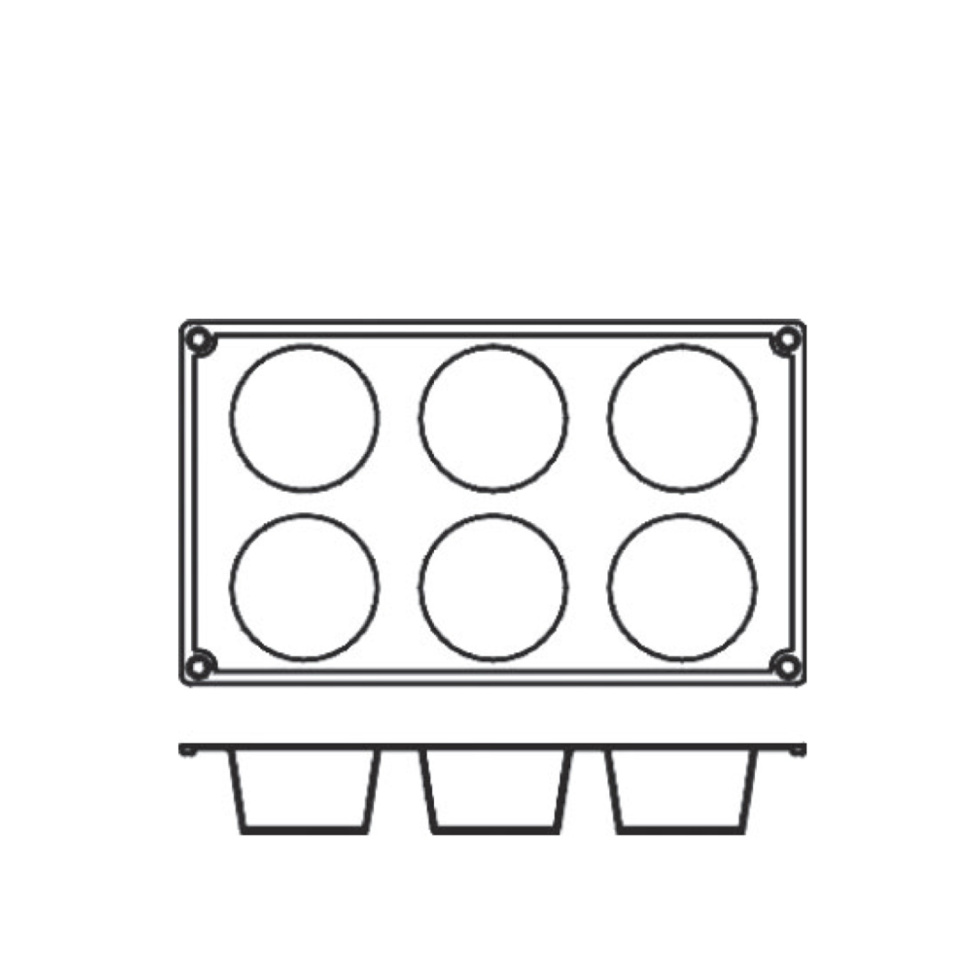 Bakvorm in siliconen, cilinder, 6 stuks - Pavoni