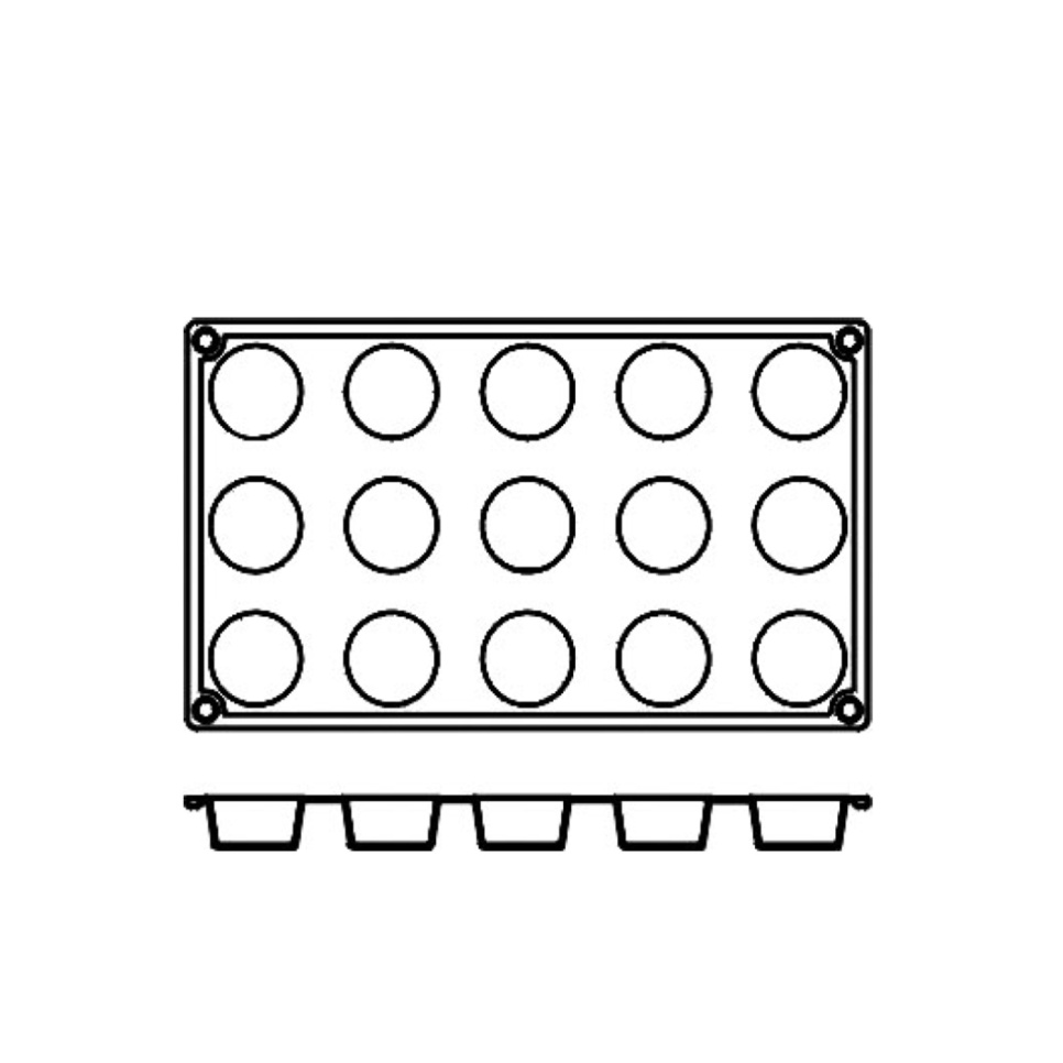 Bakvorm in siliconen, cilinder, 15 st - Pavoni Bakvorm in siliconen, cilinder, 15 st - Pavoni