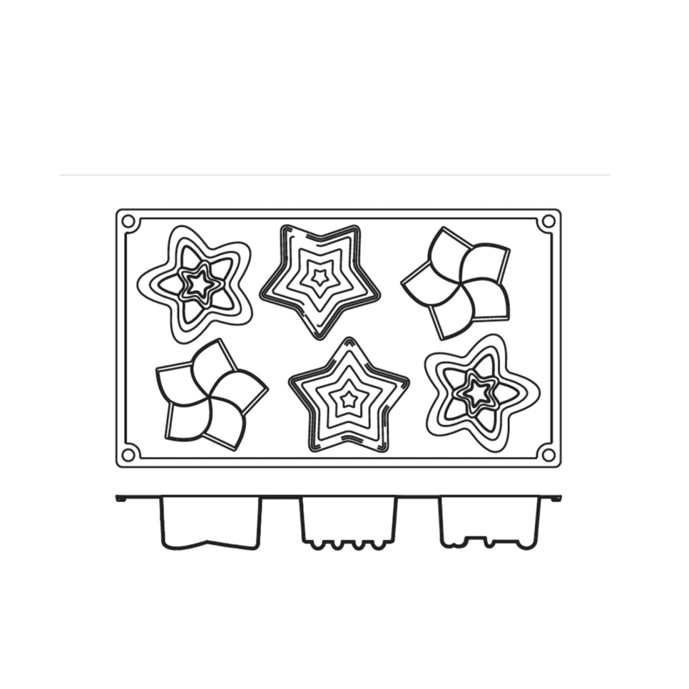 Bakvorm in siliconen, kerstster, 6 stuks - Pavoni Bakvorm in siliconen, kerstster, 6 stuks - Pavoni