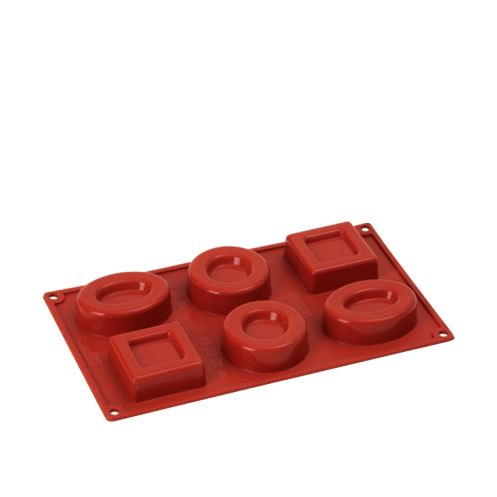 Bakvorm in siliconen, rond, ovaal, vierkant, 6 stuks - Pavoni in de groep Bakken / Bakvormen / Siliconen mallen bij The Kitchen Lab (1827-20827)