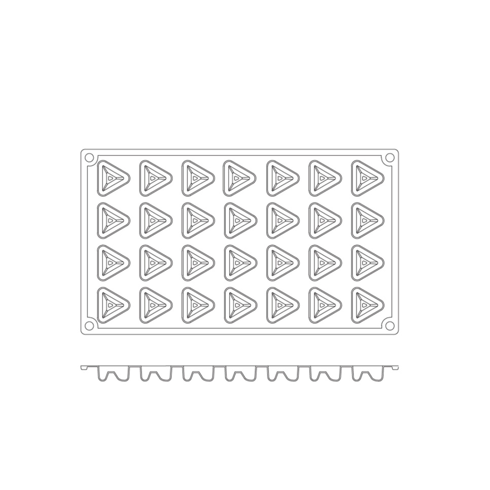 Bakvorm in siliconen, Kleine driehoekige savarin, 28 st - Pavoni