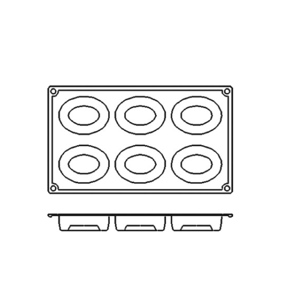 Bakvorm in siliconen, ovale savarin, 6 stuks - Pavoni Bakvorm in siliconen, ovale savarin, 6 stuks - Pavoni