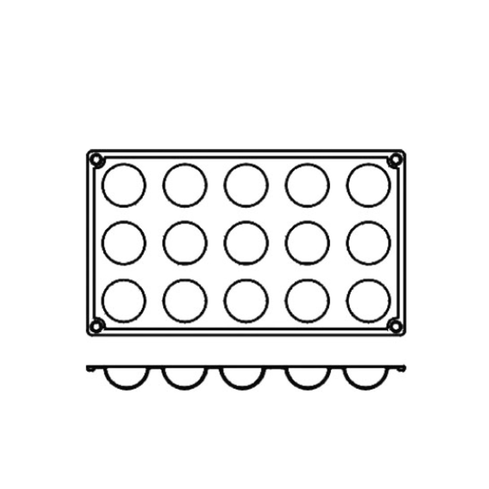 Bakvorm in siliconen, halve bol, 15 st - Pavoni Bakvorm in siliconen, halve bol, 15 st - Pavoni