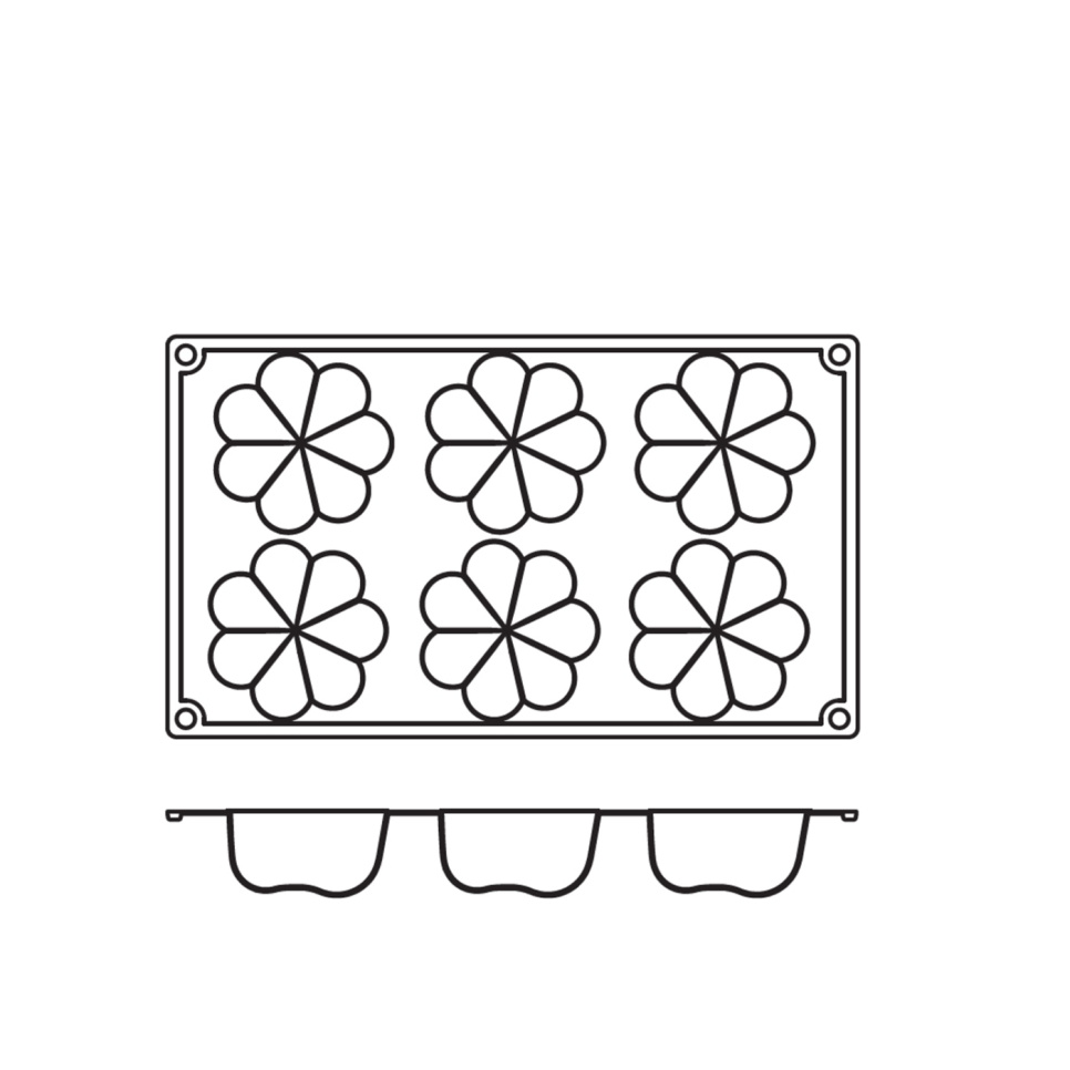 Bakvorm in siliconen, charlottevorm, 6 stuks - Pavoni