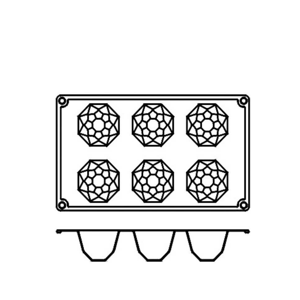 Bakvorm in siliconen, diamant, 6 stuks - Pavoni Bakvorm in siliconen, diamant, 6 stuks - Pavoni