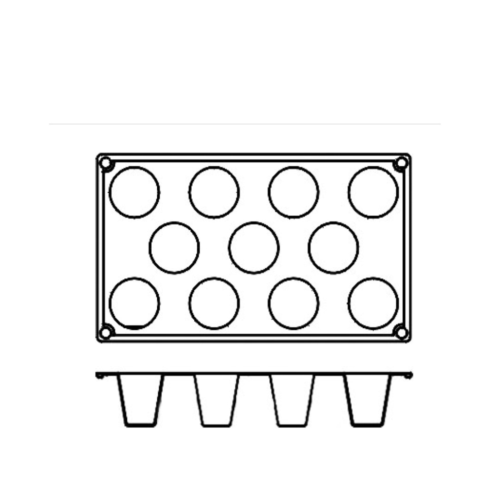 Bakvorm in siliconen, kegel, 11 st - Pavoni