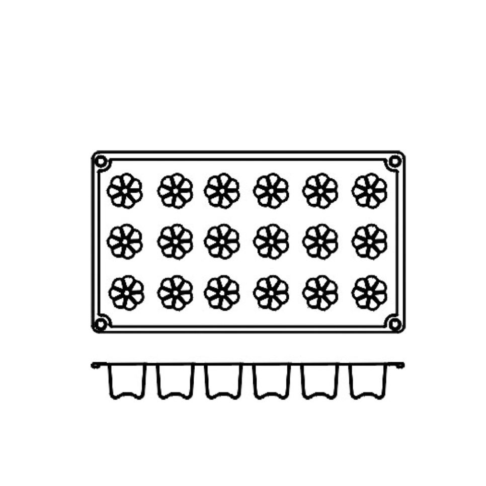 Bakvorm in siliconen, Kleine canelé, 18 stuks - Pavoni