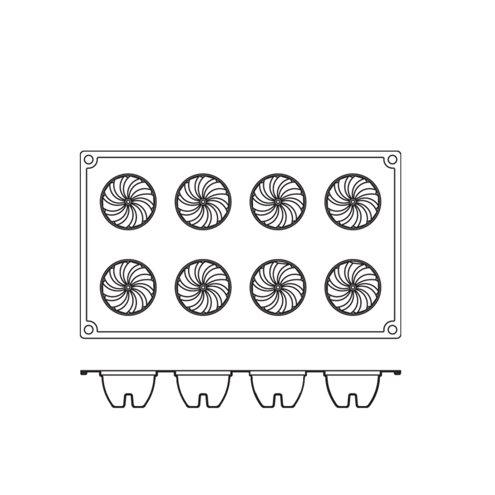 Bakvorm in siliconen, Kleine suikerkoekvorm, 8 stuks - Pavoni