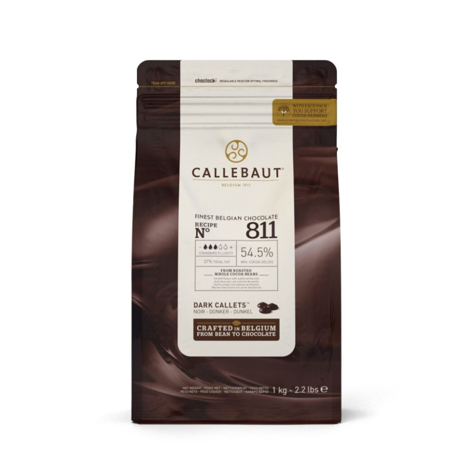 Couverture, pure chocolade 54,5%, pellets, 1 kg - Callebaut in de groep Bakken / Bakgerei / Chocolade gebruiksvoorwerpen bij The Kitchen Lab (1827-25845)
