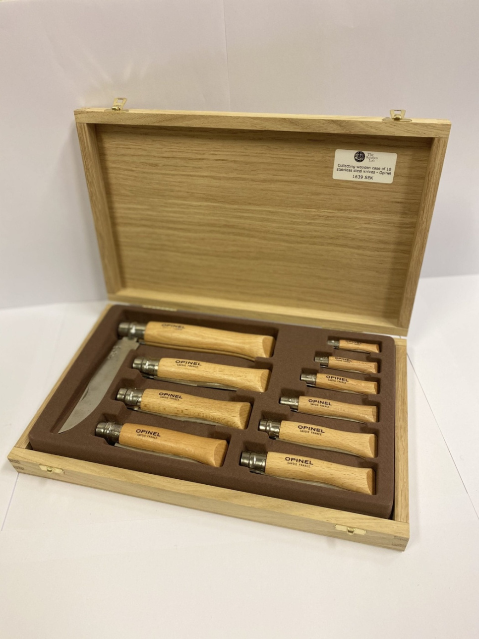 Messen in verzamelbox, RVS, 10 stuks - Opinel Messen in verzamelbox, RVS, 10 stuks - Opinel