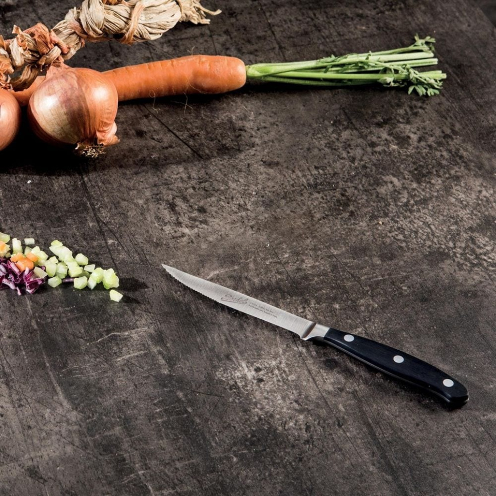 Gekarteld steakmes, 11 cm, Adhoc Glossy Zwart - Berkel