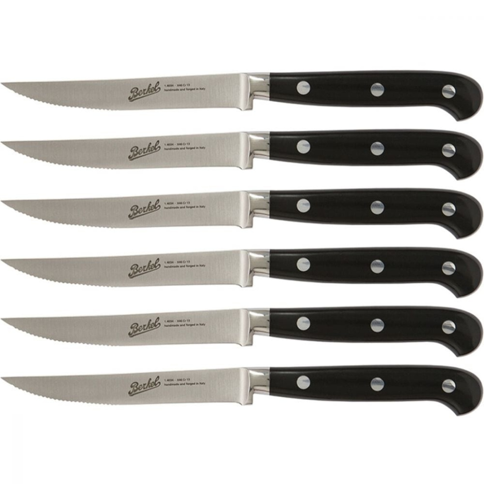 Gekartelde steakmessen, Adhoc Glossy Zwart, 6-pack - Berkel in de groep Koken / Keukenmessen / Overige messen bij The Kitchen Lab (1870-23981)