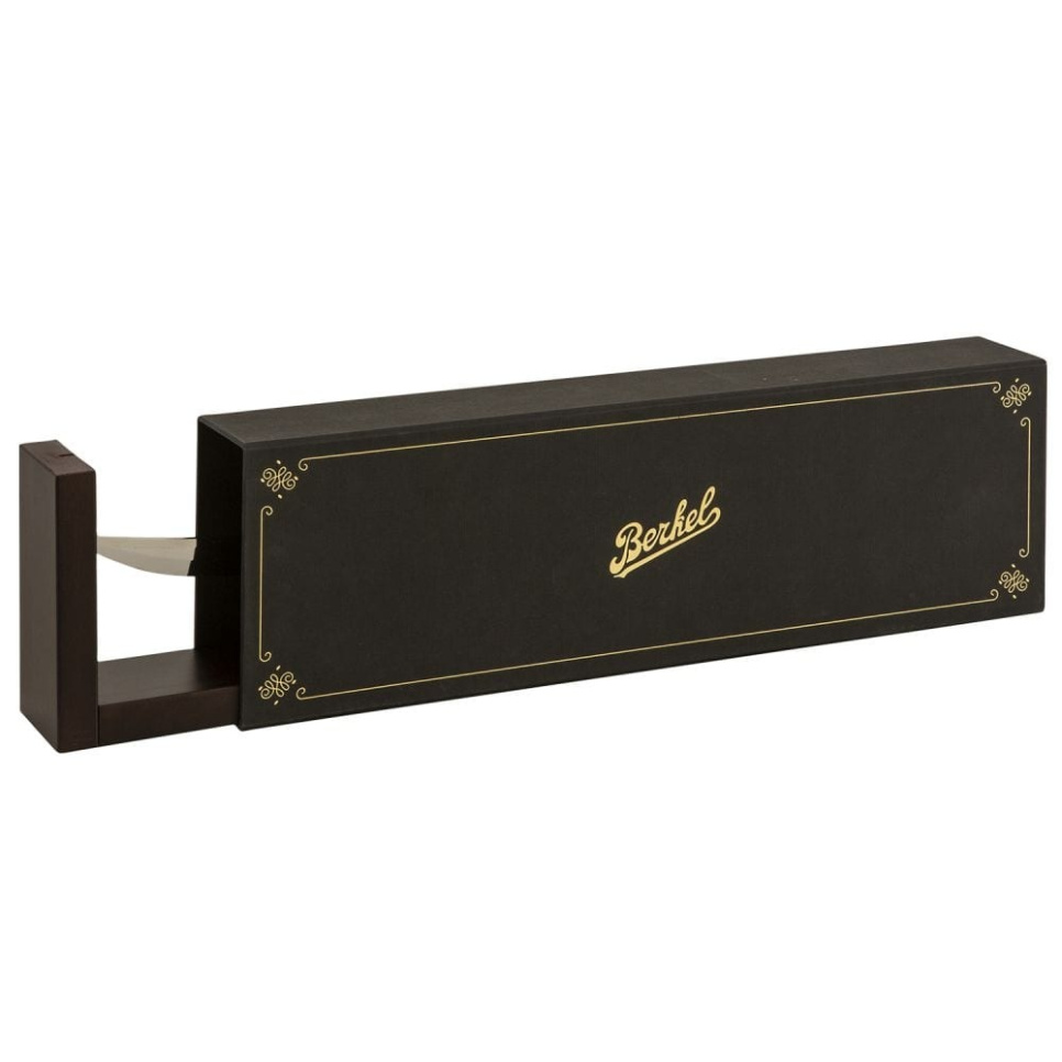 Champagnesabel met houten standaard, 52 cm, Elegance Zwart Buffalo Horn - Berkel