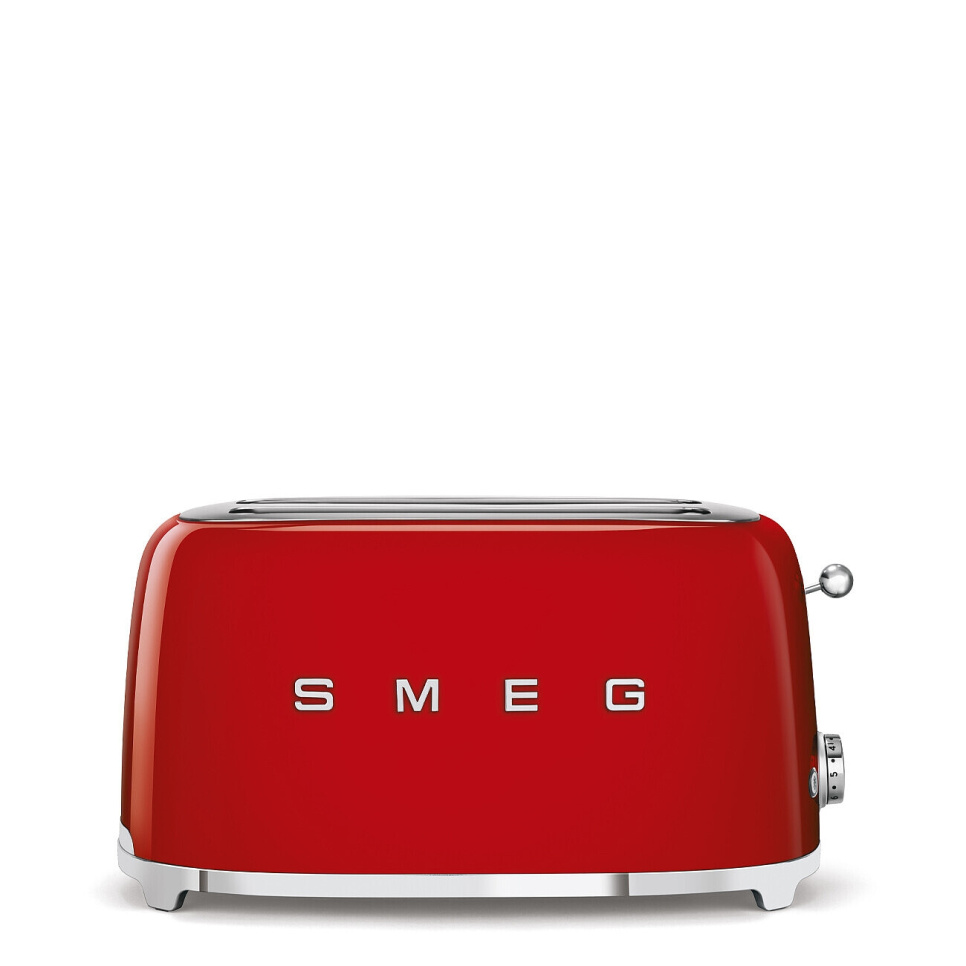 Broodrooster, 4 schijven, Lange vakken, Rood - Smeg in de groep Keukenapparatuur / Verwarming & Koken / Broodroosters bij The Kitchen Lab (1984-25002)