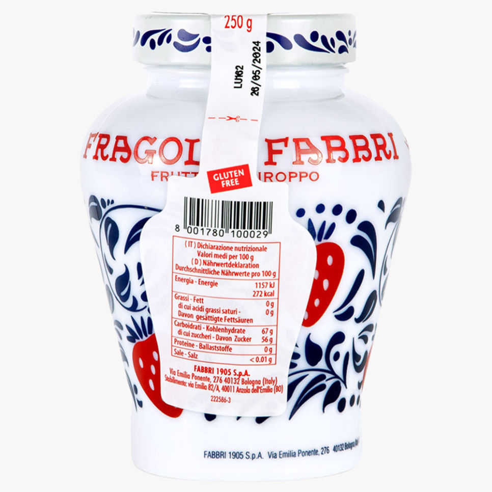 Fragola, Aardbeien, 600g - Fabbri Fragola, Aardbeien, 600g - Fabbri