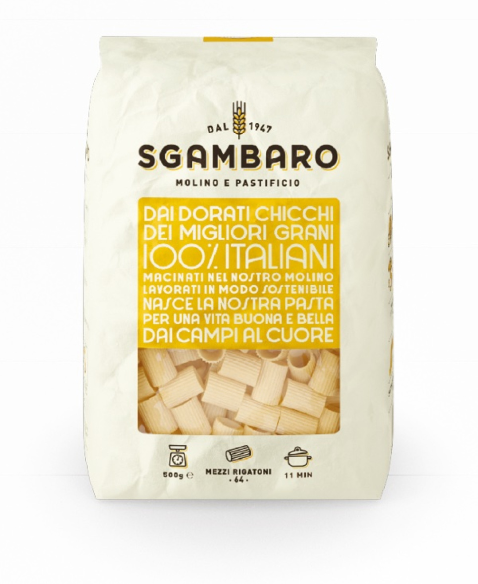 Mezzi rigatoni Linea Gialla Marco Aurelio, 500g - Sgambaro in de groep Koken / Koloniaal bij The Kitchen Lab (2022-28320)