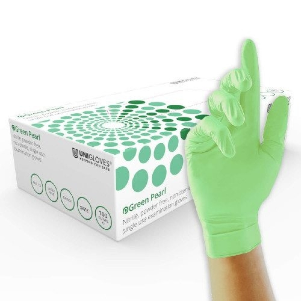 Nitril handschoen, groen, 100 stuks - Unigloves in de groep Koken / Keukengerei / Mise en place bij The Kitchen Lab (2047-26255)