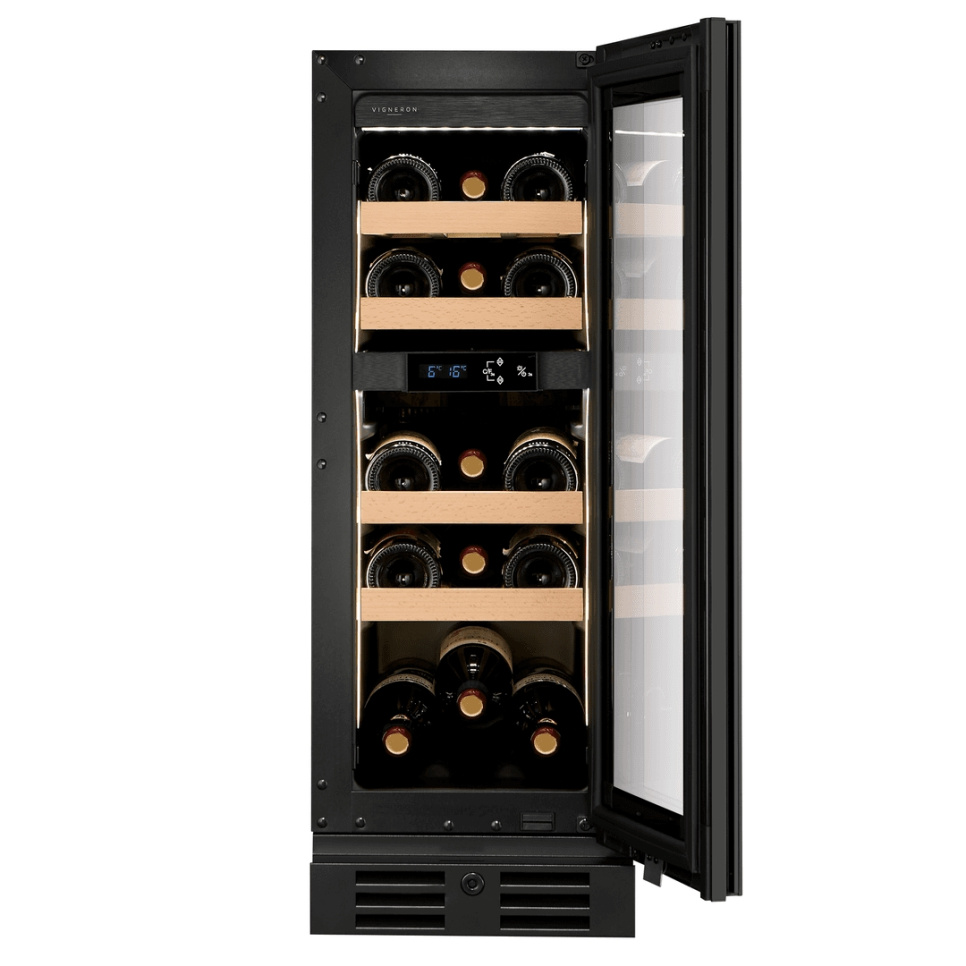 Wijnkoelkast Designline 30, Dubbele zone, Zwart, 718 - Vigneron