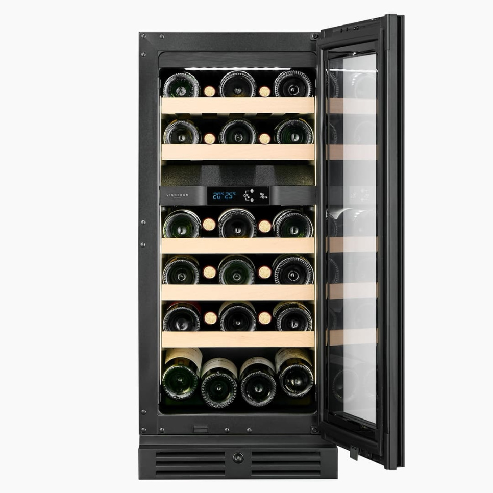 Wijnkoelkast Designline 40, Dubbele zone, Zwart - Vigneron