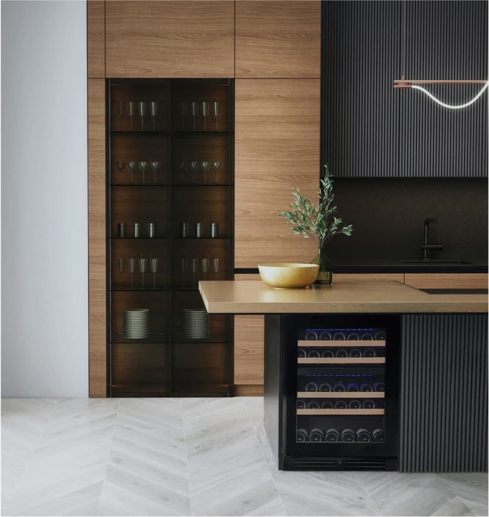 Wijnkoelkast Designline 60, Dubbele zone, Zwart - Vigneron