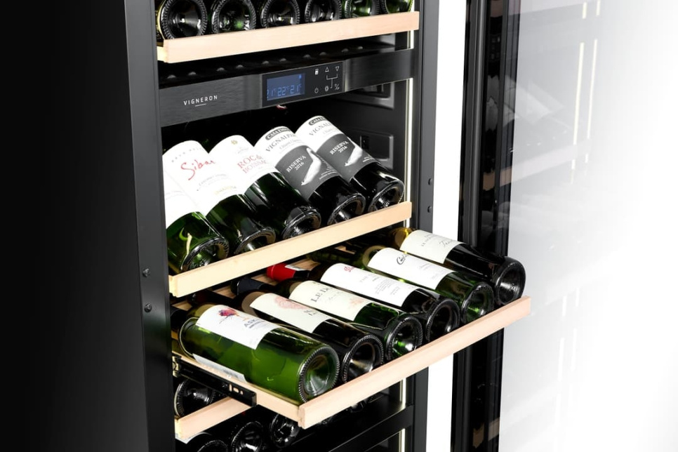 Wijnkoelkast Kitchen Built-in 180, Drie zones, Zwart - Vigneron