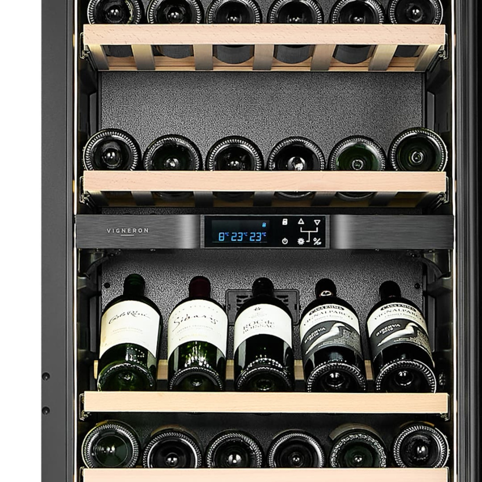 Wijnkoelkast Kitchen Built-in 180, Drie zones, Zwart - Vigneron