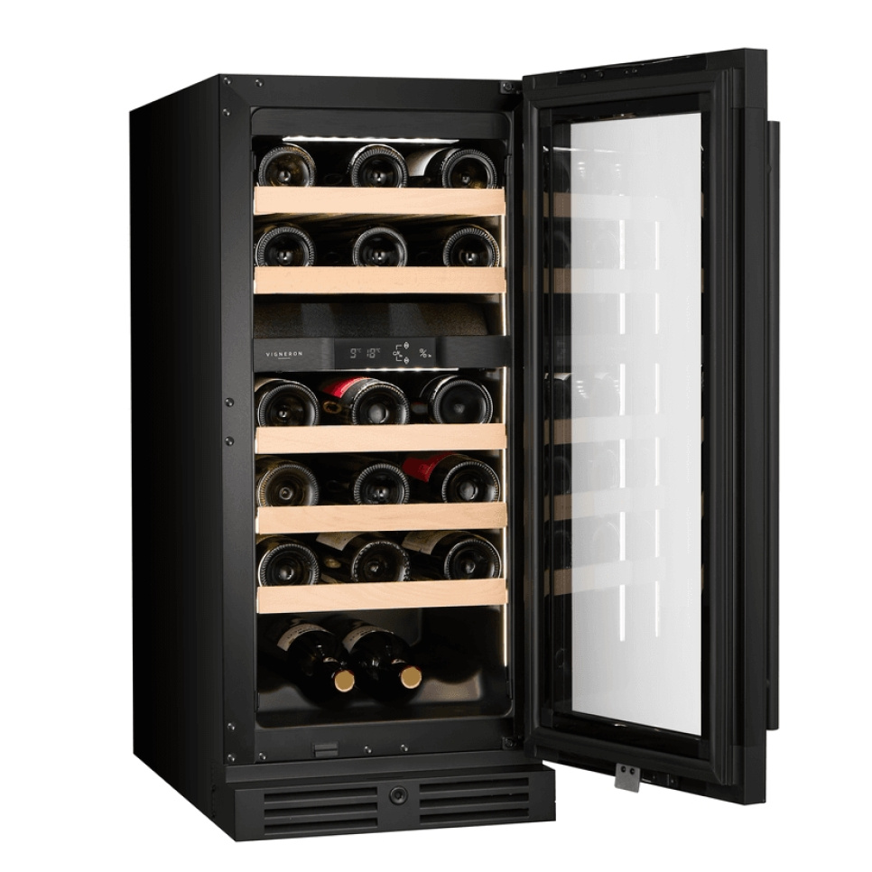 Wijnkoelkast Kitchen Collection 40, Dubbele zone, Zwart - Vigneron