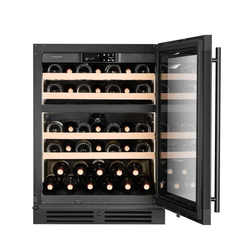 Wijnkoelkast Kitchen Collection 60, Dubbele zone, Zwart - Vigneron