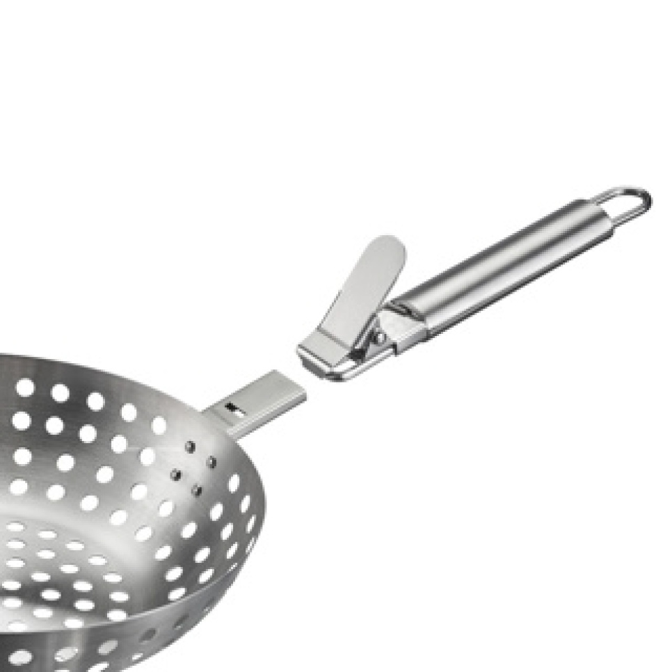 Geperforeerde roestvrijstalen grillmand met afneembaar handvat, 28 cm - Westmark
