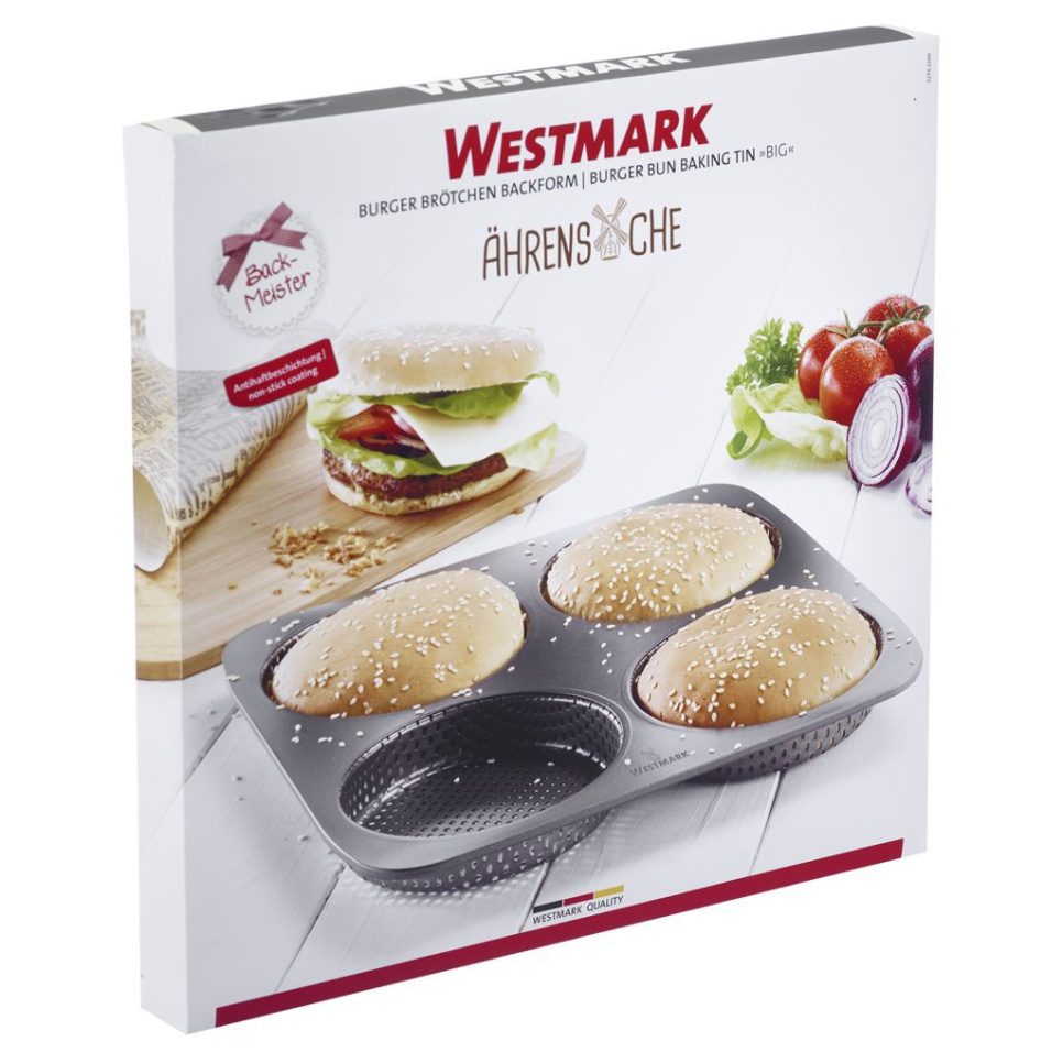 Geperforeerd bakblik voor hamburgerbroodjes, antiaanbaklaag - Westmark Geperforeerd bakblik voor hamburgerbroodjes, antiaanbaklaag - Westmark