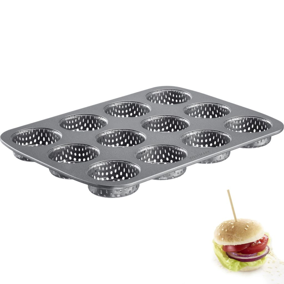 Geperforeerd bakblik voor mini-hamburgerbroodjes, antiaanbaklaag - Westmark Geperforeerd bakblik voor mini-hamburgerbroodjes, antiaanbaklaag - Westmark