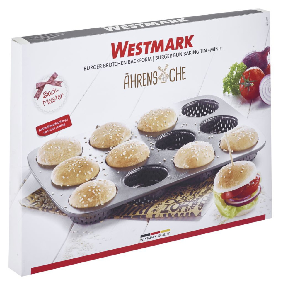 Geperforeerd bakblik voor mini-hamburgerbroodjes, antiaanbaklaag - Westmark Geperforeerd bakblik voor mini-hamburgerbroodjes, antiaanbaklaag - Westmark