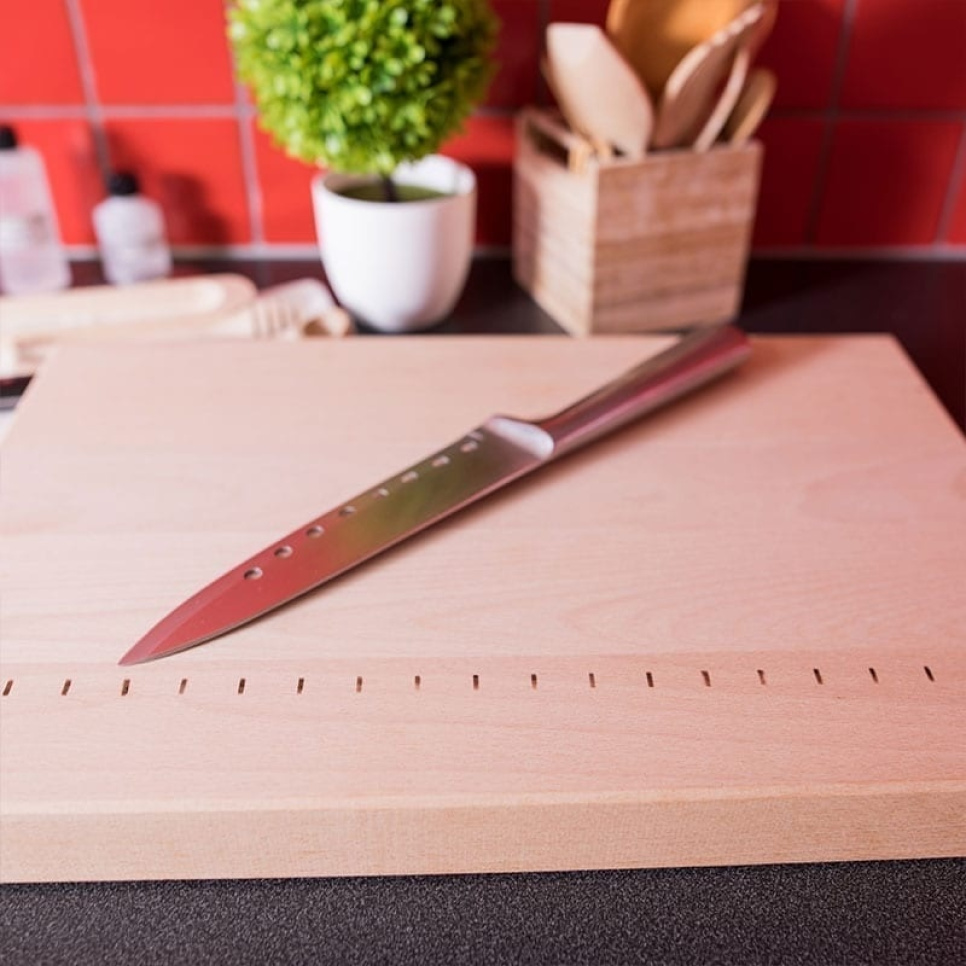 Snijplank in beuk, met maten - AT-Line