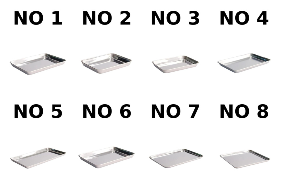 Japans roestvrijstalen dienblad, Bakozara - 5 pack in de groep Koken / Ovenschalen & Gastronorms / Bakplaten & bladen bij The Kitchen Lab (2252-33343)