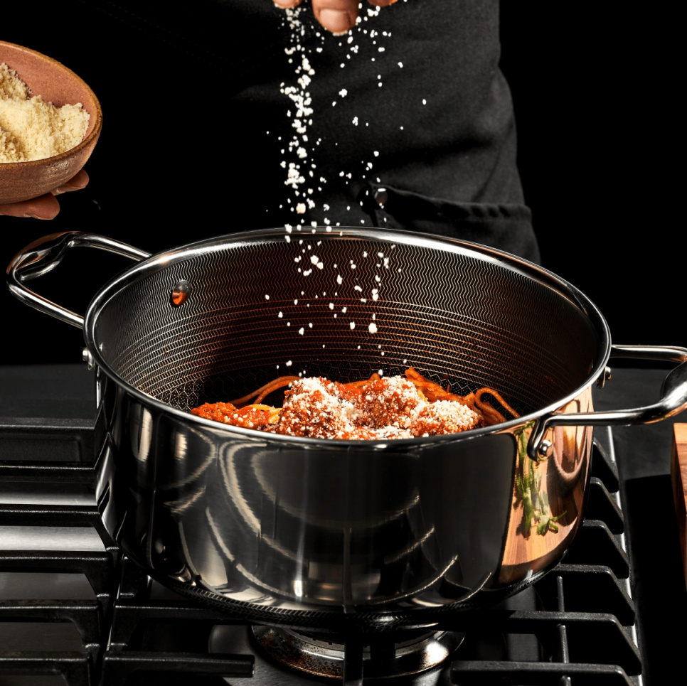 Roestvrijstalen pan met deksel, anti-aanbak, 4,7 L - Hexclad