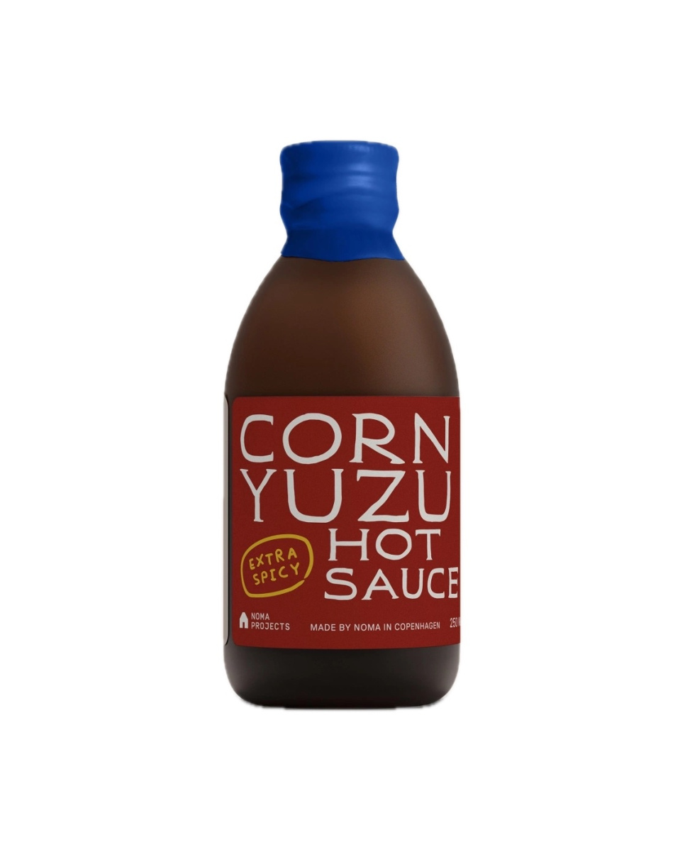 Corn Yuzu Hot Sauce, Extra Spicy, 250 ml - Noma Projects in de groep Koken / Koloniaal bij The Kitchen Lab (2297-35565)