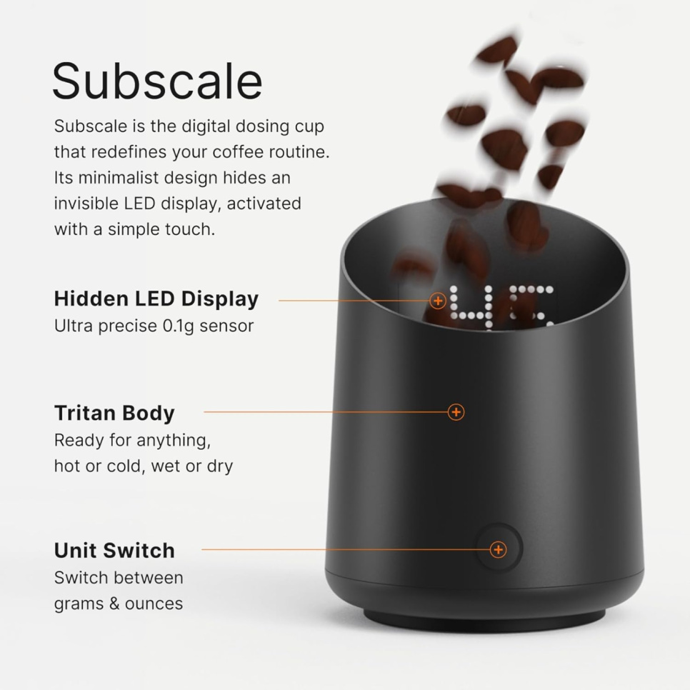 Subminimal SubScale espressoweegschaal, zwart