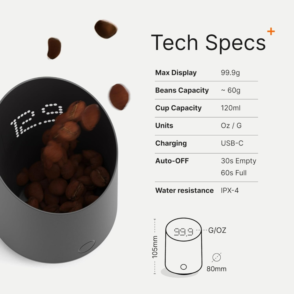 Subminimal SubScale espressoweegschaal, zwart